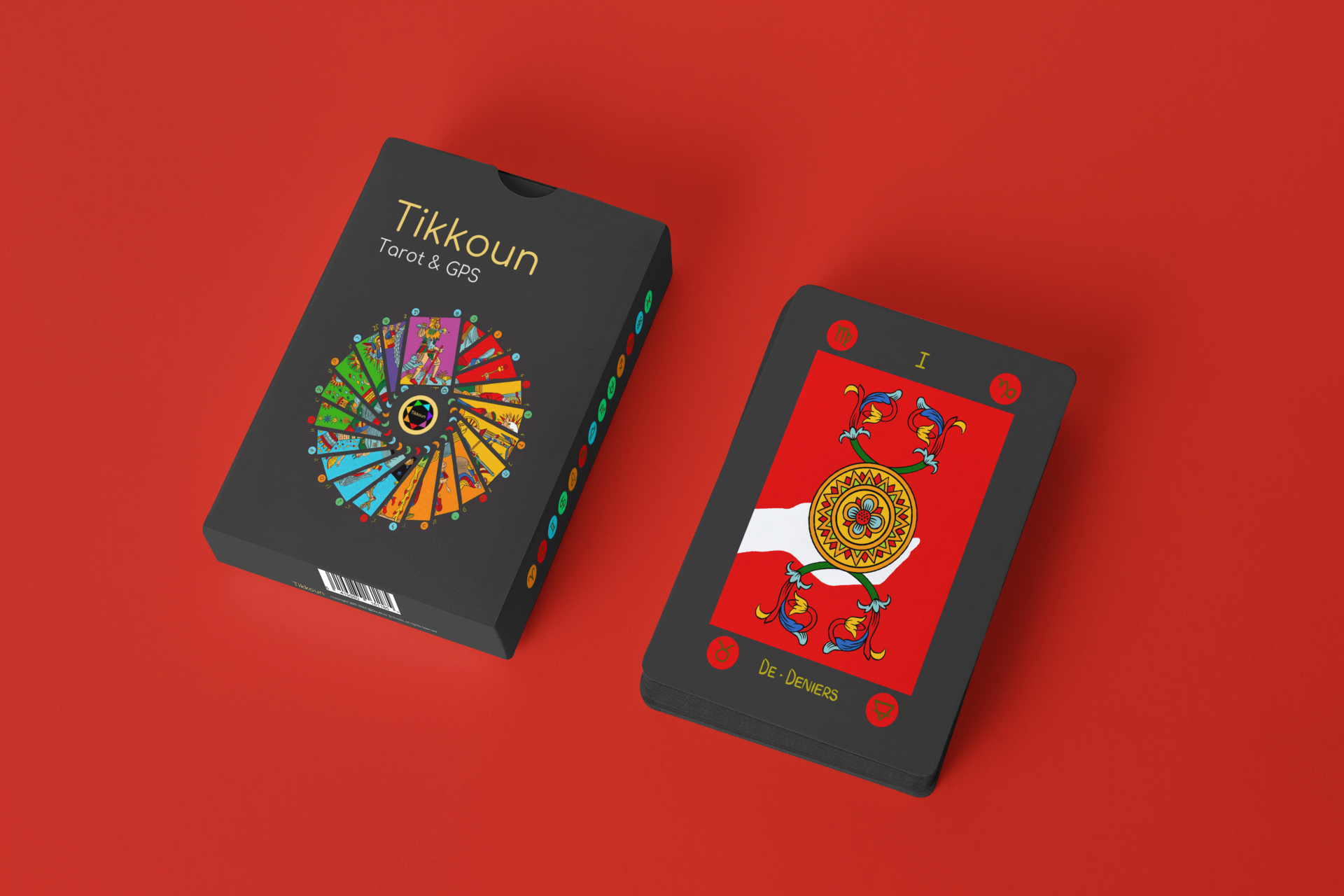 Jeu de Tarot Tikkoun — boîte fond rouge