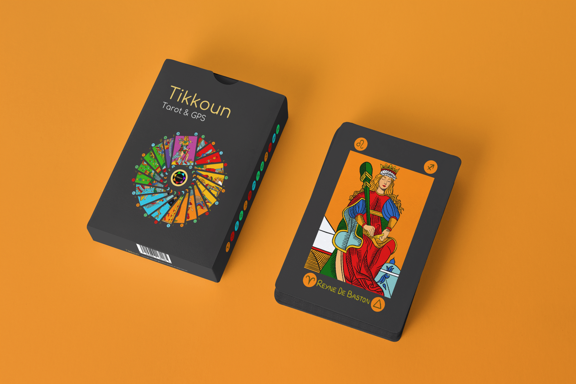 Jeu de Tarot Tikkoun — boîte fond orange