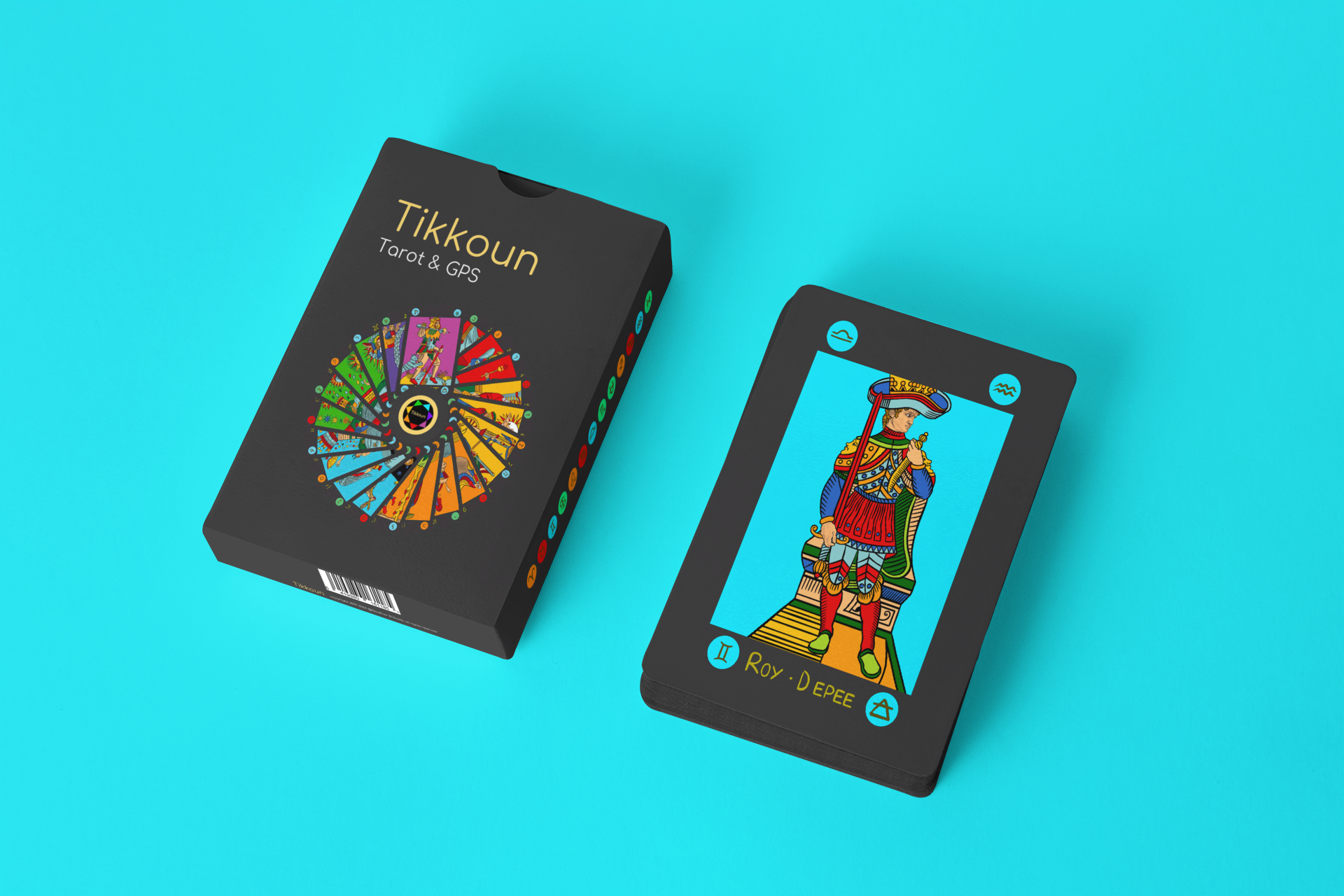 Jeu de Tarot Tikkoun — boîte fond bleu
